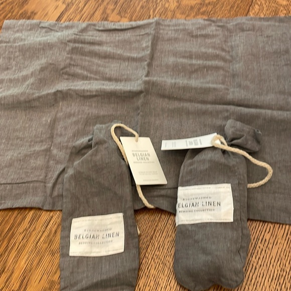 Pair Restoration Hardware Belgian Linen Standard Pillow Shams